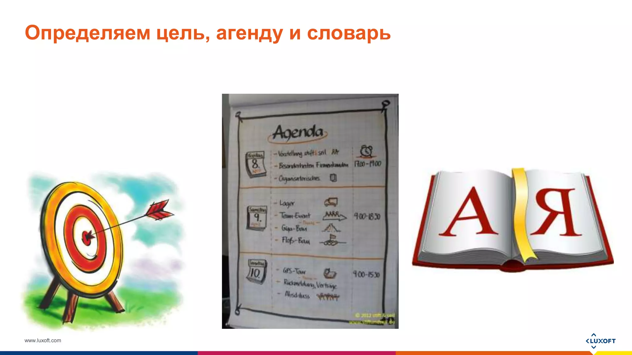 www.luxoft.com
Определяем цель, агенду и словарь
 