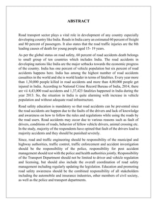 Road Safety Management audit course report | PDF