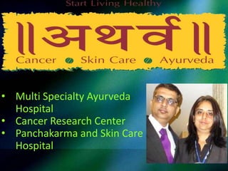• Multi Specialty Ayurveda
Hospital
• Cancer Research Center
• Panchakarma and Skin Care
Hospital
 