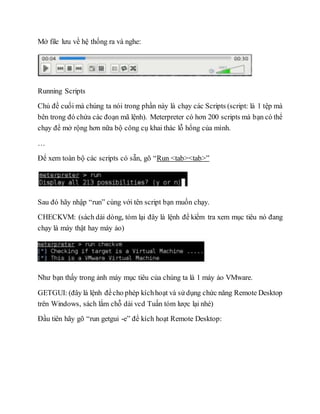 TÌM HIỂU VỀ METASPLOIT TRONG KALI LINUX - Thái Tuấn | DOCX