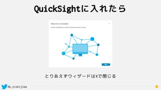 @k_nishijima
QuickSightに入れたら
33
とりあえずウィザードはXで閉じる
 