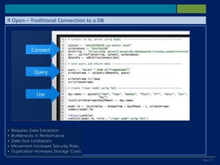 Page | 13
R Open – Traditional Connection to a DB
 