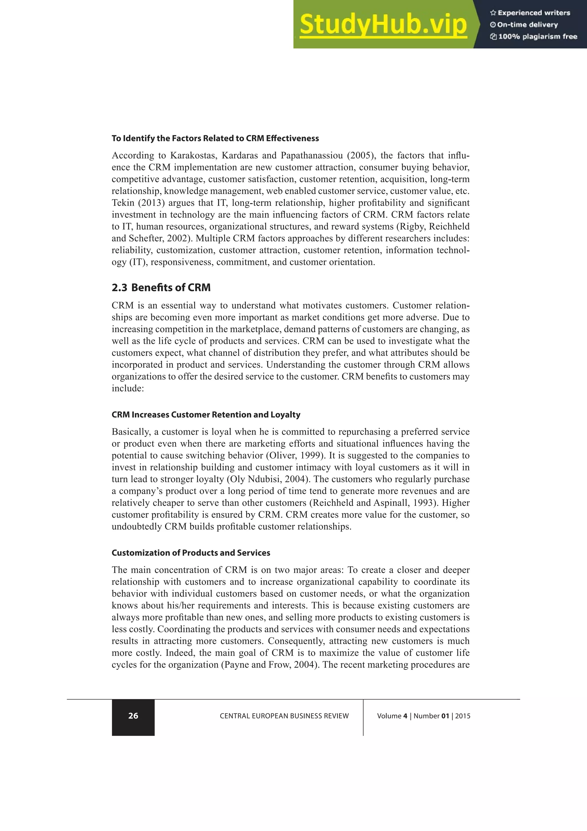 A THEORETICAL REVIEW OF CRM EFFECTS ON CUSTOMER SATISFACTION AND ...