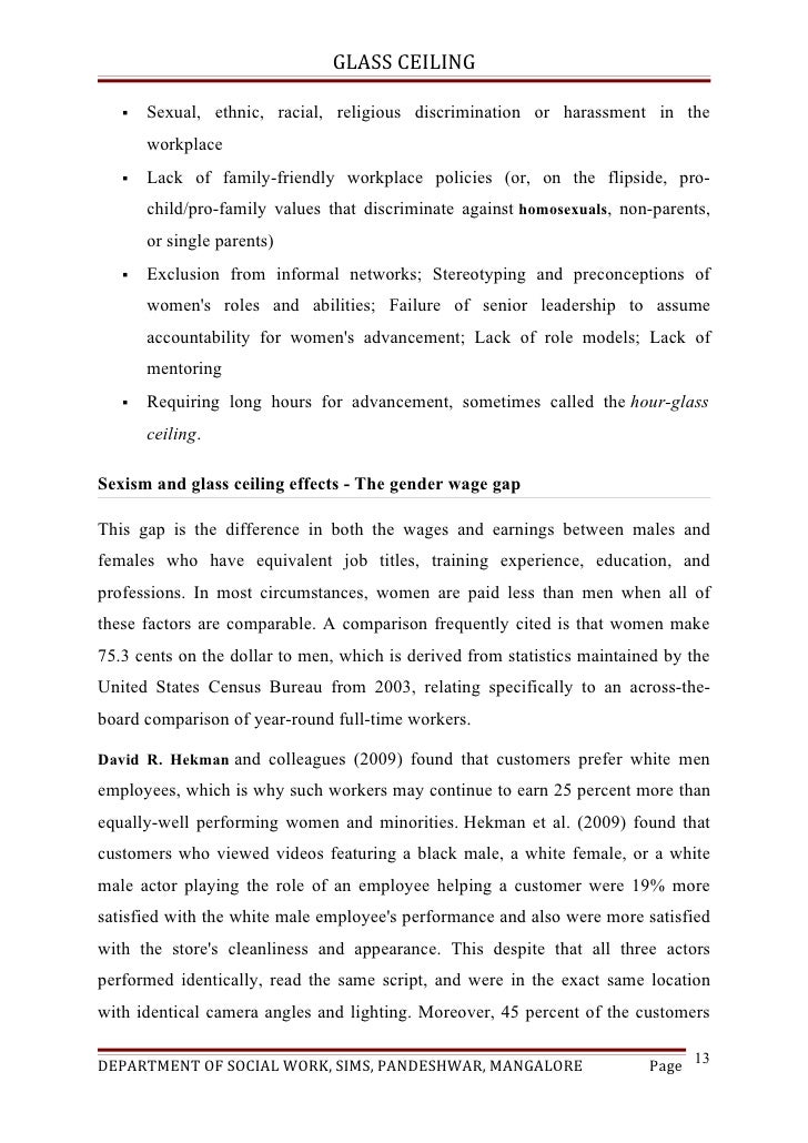 A Theoretical Study On Glass Ceiling Concept