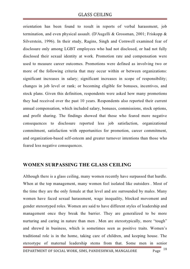 A Theoretical Study On Glass Ceiling Concept