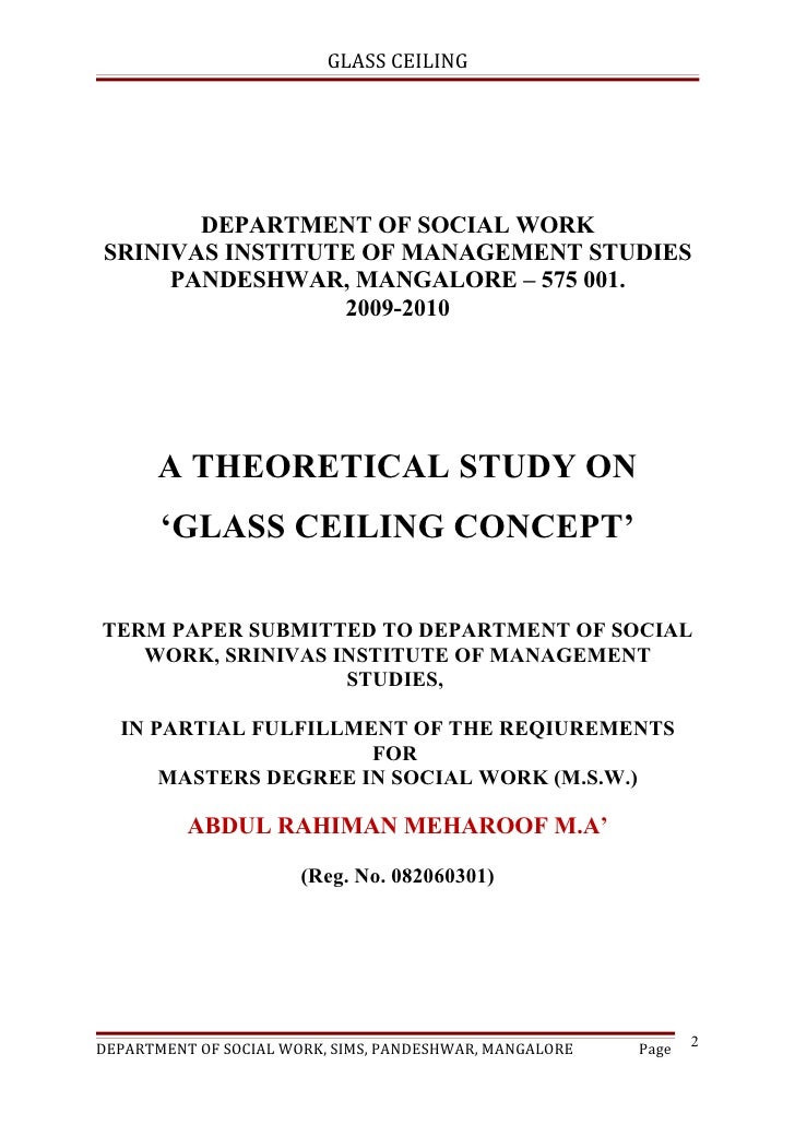 A Theoretical Study On Glass Ceiling Concept