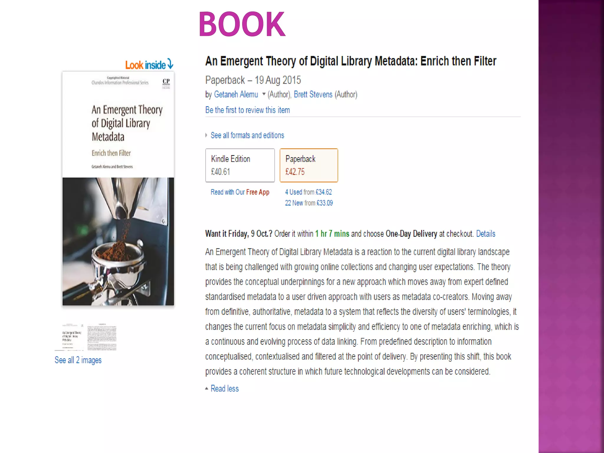 A theory of digital library metadata the emergence of enriching and filtering