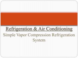 Refrigeration & Air Conditioning
Simple Vapor Compression Refrigeration
System
 