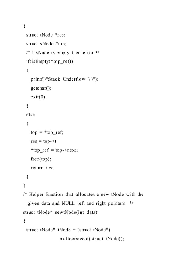 (a) There are three ways to traverse a binary tree pre-order, in-or.docx
