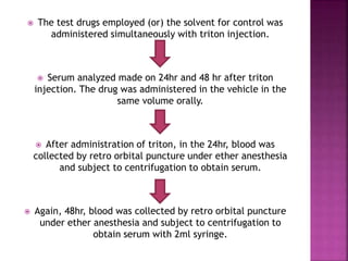 Tritan Inj Screening of Drugs of Atherosclerosis | PPTX