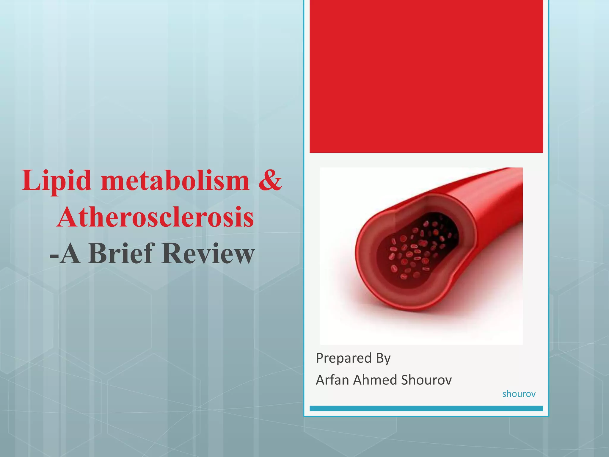 Lipid metabolism & Atherosclerosis -A Brief Review | PPTX