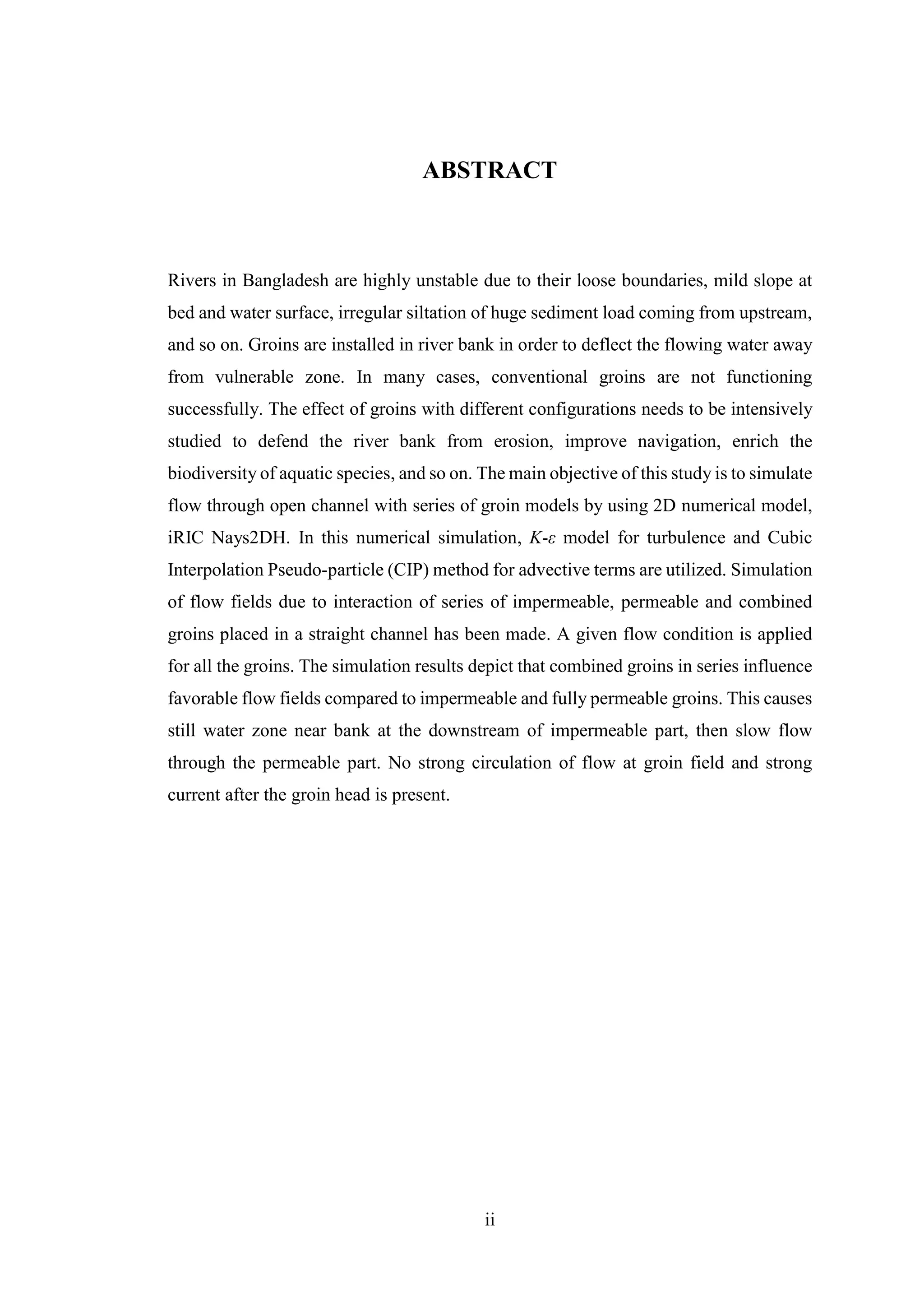 A thesis of numerical simulation of flow through open channel with ...