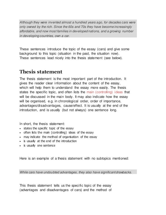 Thesis statement example picture
