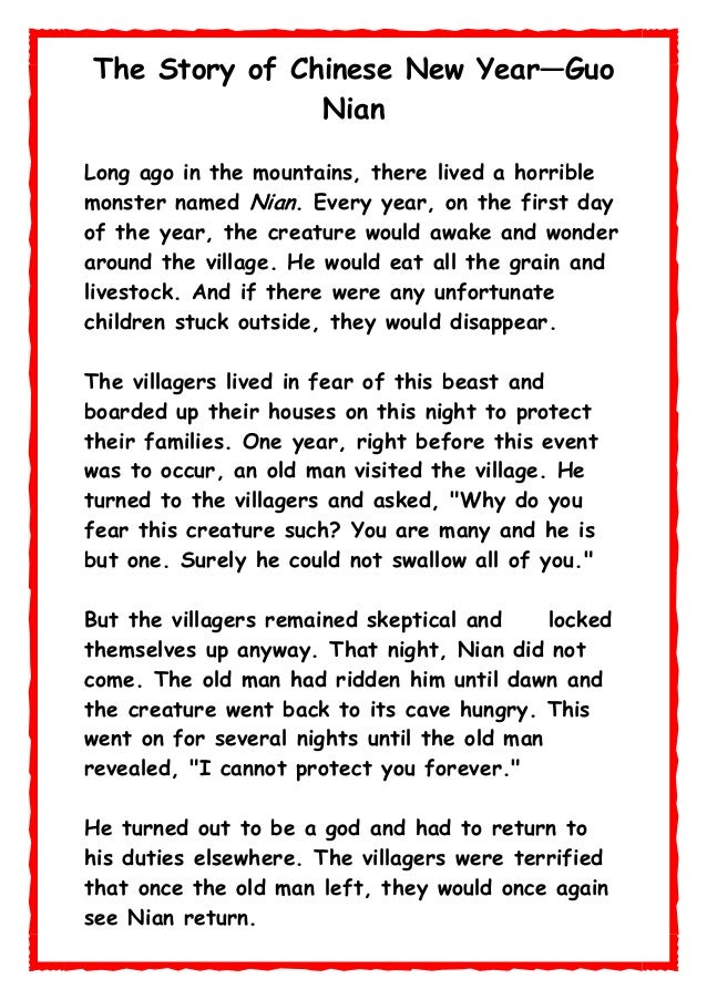 short story about chinese new year