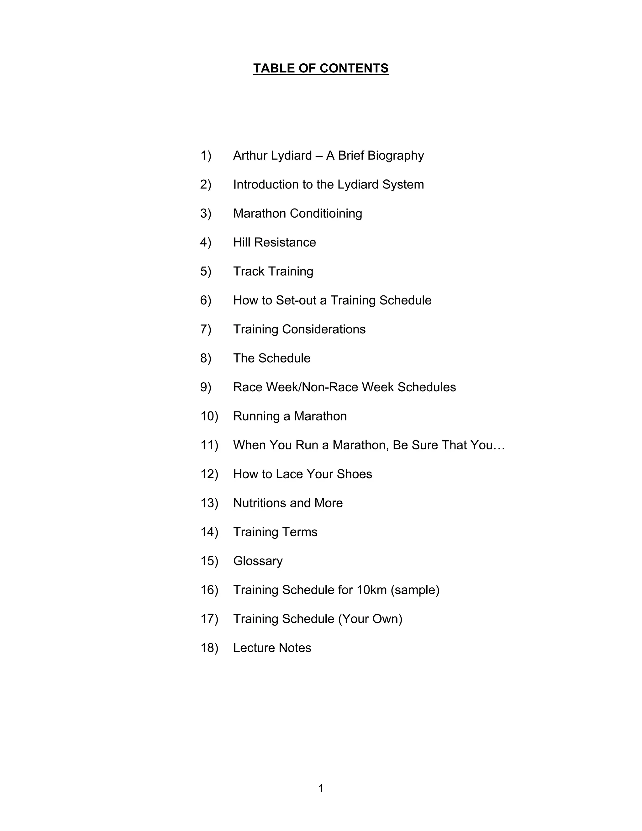 Athlete Training Schedule Template