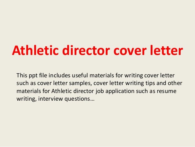 athletic director cover letter athletic cover letter