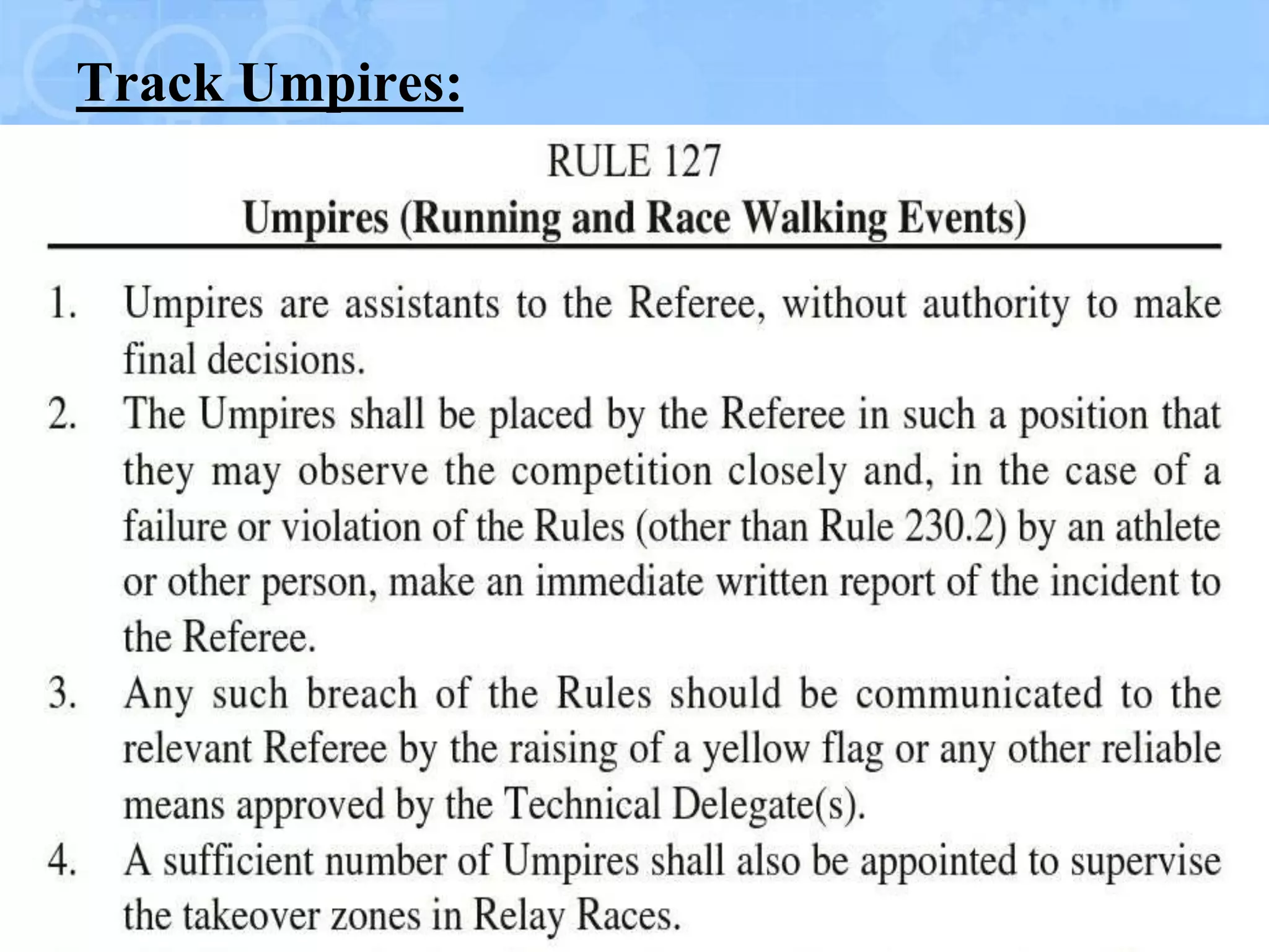 Athletics rules and regulations | PPTX