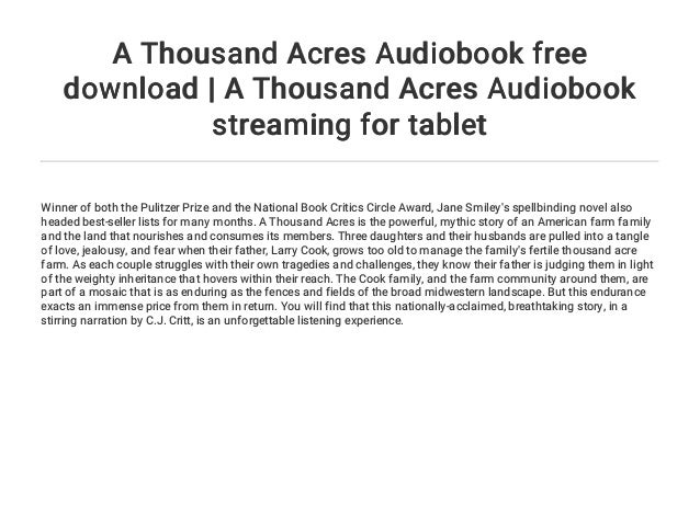 a thousand acres novel a thousand acres novel