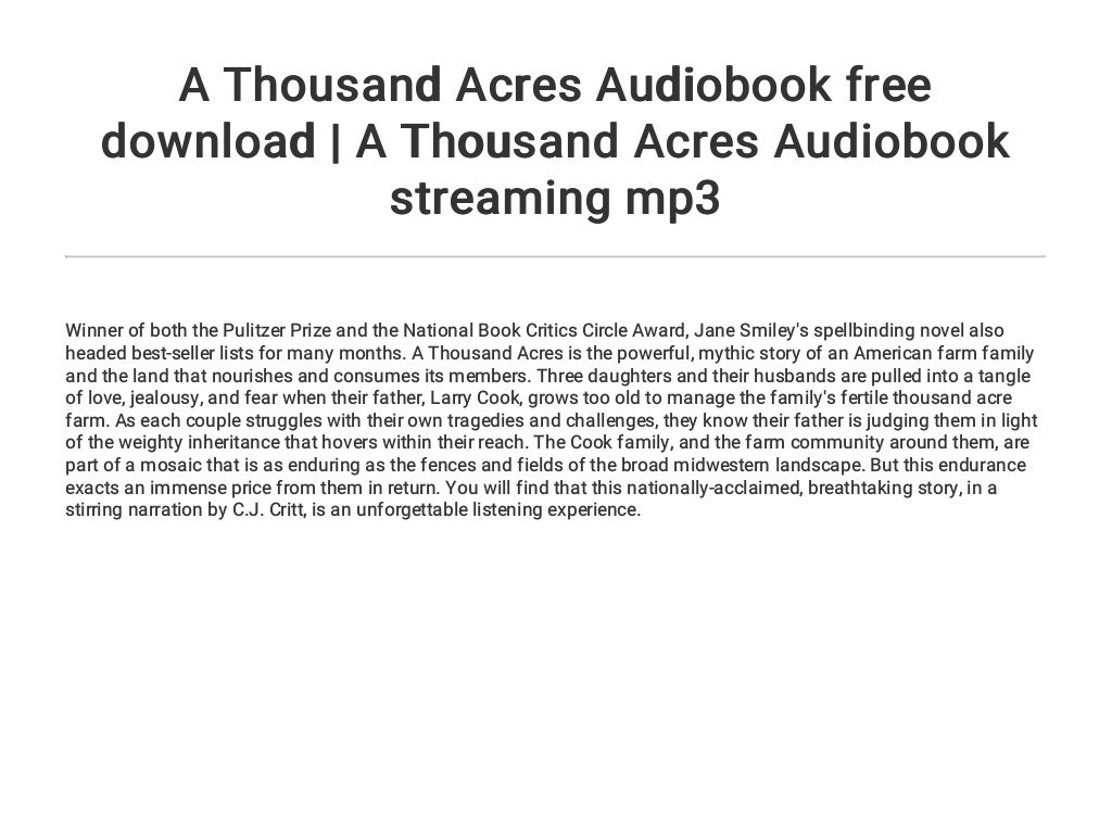 a thousand acres book