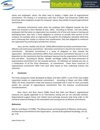 A Three-Component Conceptualization Of Organizational Commitment | PDF