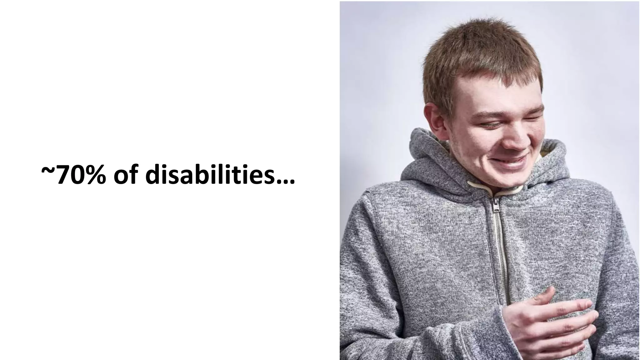 ~70% of disabilities…
 