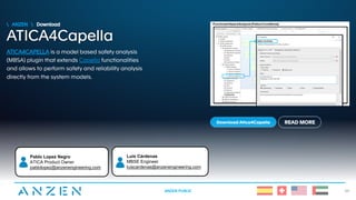 39
Pablo Lopez Negro
ATICA Product Owner
pablolopez@anzenengineering.com
Luis Cárdenas
MBSE Engineer
luiscardenas@anzenengineering.com
ANZEN PUBLIC
 