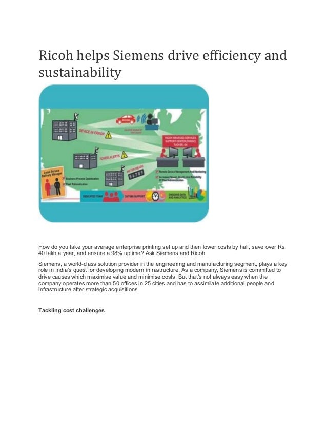 Ricoh helps Siemens drive efficiency and sustainability