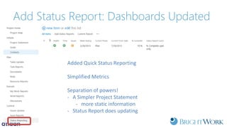 Add Status Report: Dashboards Updated
Added Quick Status Reporting
Simplified Metrics
Separation of powers!
- A Simpler Pr...