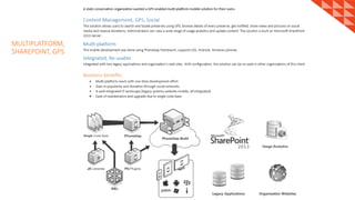 MULTIPLATFORM,
SHAREPOINT, GPS
 