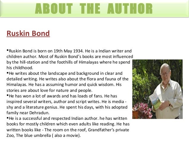 Ruskin bond essay