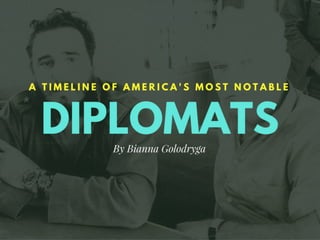 A Timeline of America's Most Notable Diplomats by Bianna Golodryga