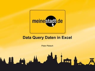 Data Query Daten in Excel
         Peter Pletsch
 