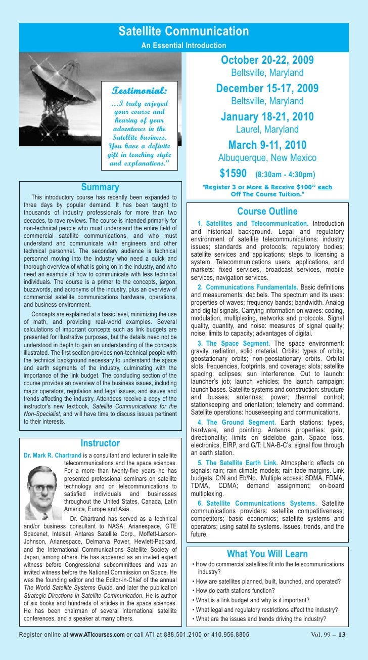 ATI Professional Development Courses Catalog On Space, Satellite and
