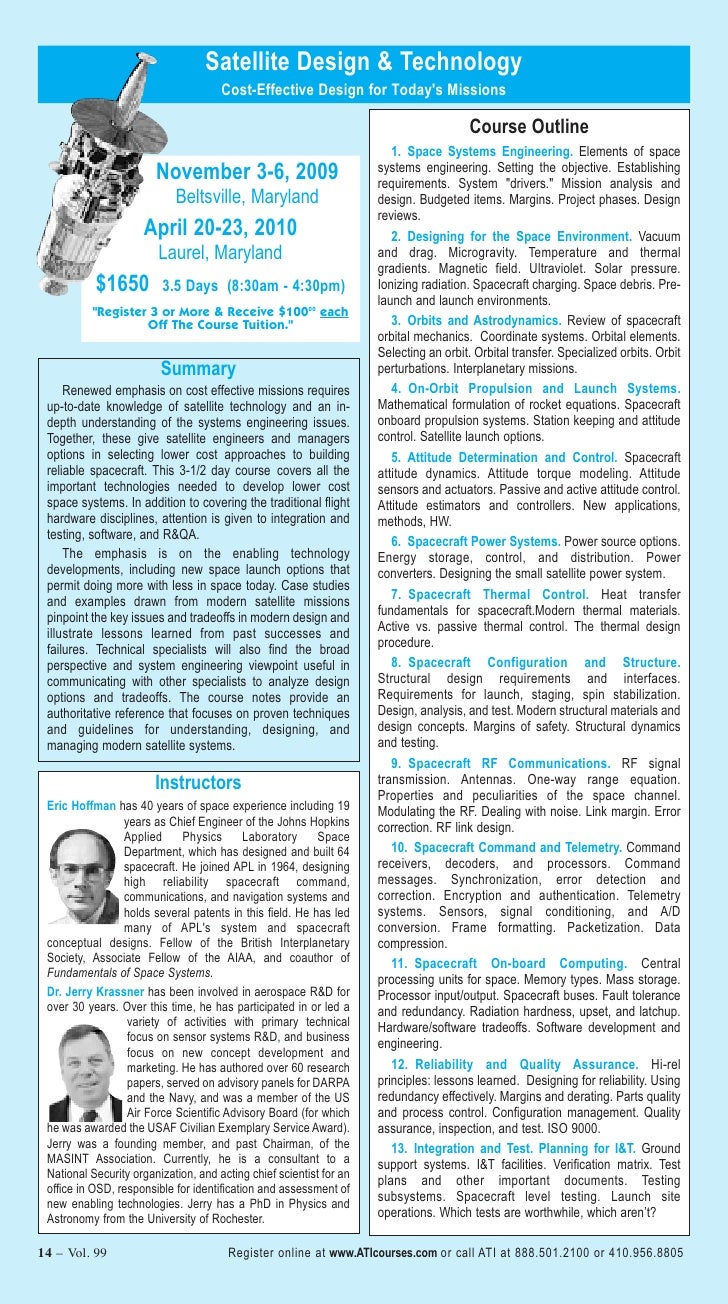 ATI Professional Development Courses Catalog On Space, Satellite and