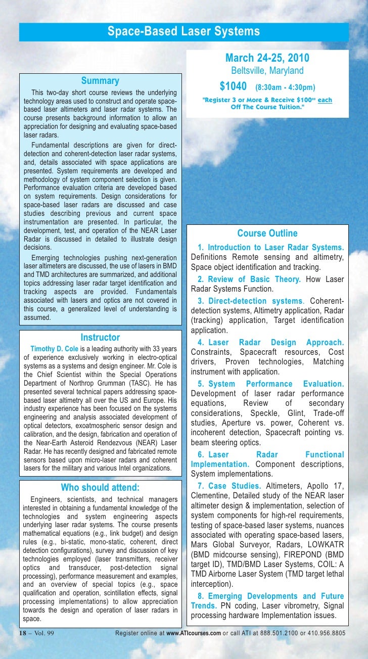 ATI Professional Development Courses Catalog On Space, Satellite and