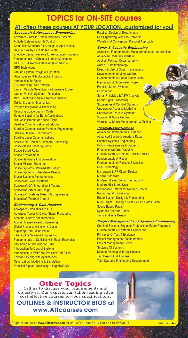 ATI Professional Development Courses Catalog On Space, Satellite and