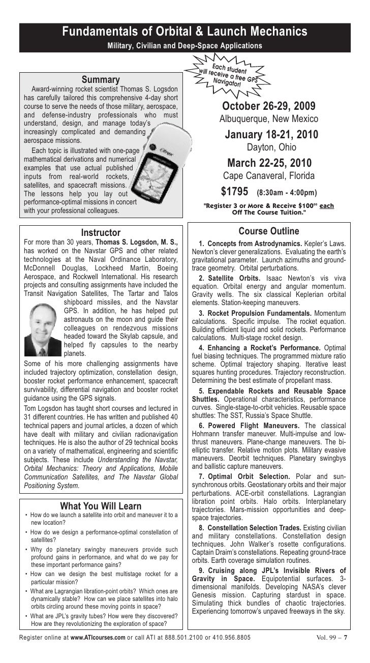 ATI Professional Development Courses Catalog On Space, Satellite and