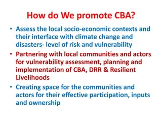Community Based Adaptation as a Pillar of National Adaptation Efforts | PDF