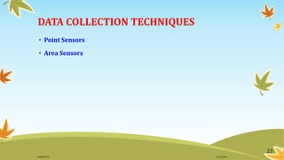 DATA COLLECTION TECHNIQUES
• Point Sensors
• Area Sensors
23
11/2/2015GANESH SJ
 