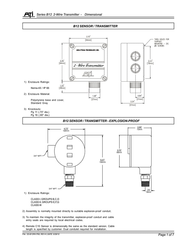 ATIs B12 2 Wire Gas Transmitter Support Drawings pdf atis-b12-2-wire-gas-transmitter-support-drawings-pdf