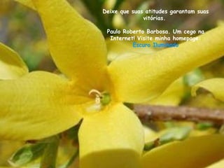 Deixe que suas atitudes garantam suas vitórias.  Paulo Roberto Barbosa. Um cego na Internet! Visite minha homepage: Escuro Iluminado 