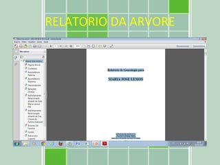 RELATORIO DA ARVORE 