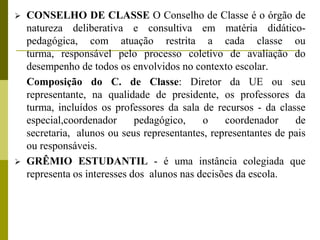 Conselho de Classe Conforme o Regimento Padrão da SEDUC/Tocantins: