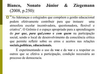 Grêmio Estudantil; Conforme o Regimento Padrão da SEDUC/Tocantins: