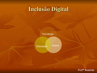 Inclusão Digital Tecnologia Educação Ensino Profª Rosailda 