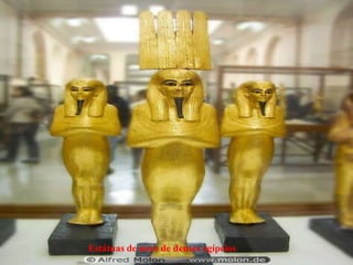Estátuas de ouro de deuses egípcios