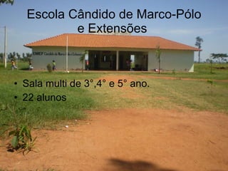 Escola Cândido de Marco-Pólo e Extensões  Sala multi de 3°,4° e 5° ano. 22 alunos 