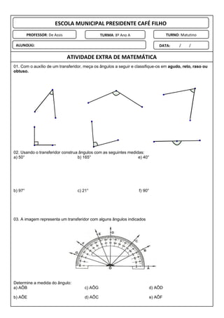 Usando conceitos de ângulos complementares e suplementares determine as  medidas dos ângulos indicados 