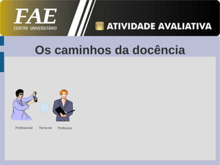 Os caminhos da docência




Profissional   Torna-se   Professor
 