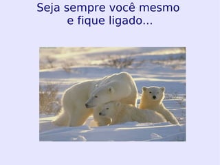 Seja sempre você mesmo e fique ligado...